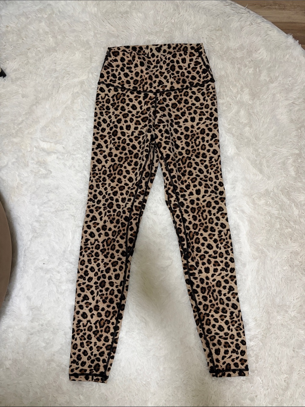 High-Rise Leopard Print Leggings - Tan/Black
